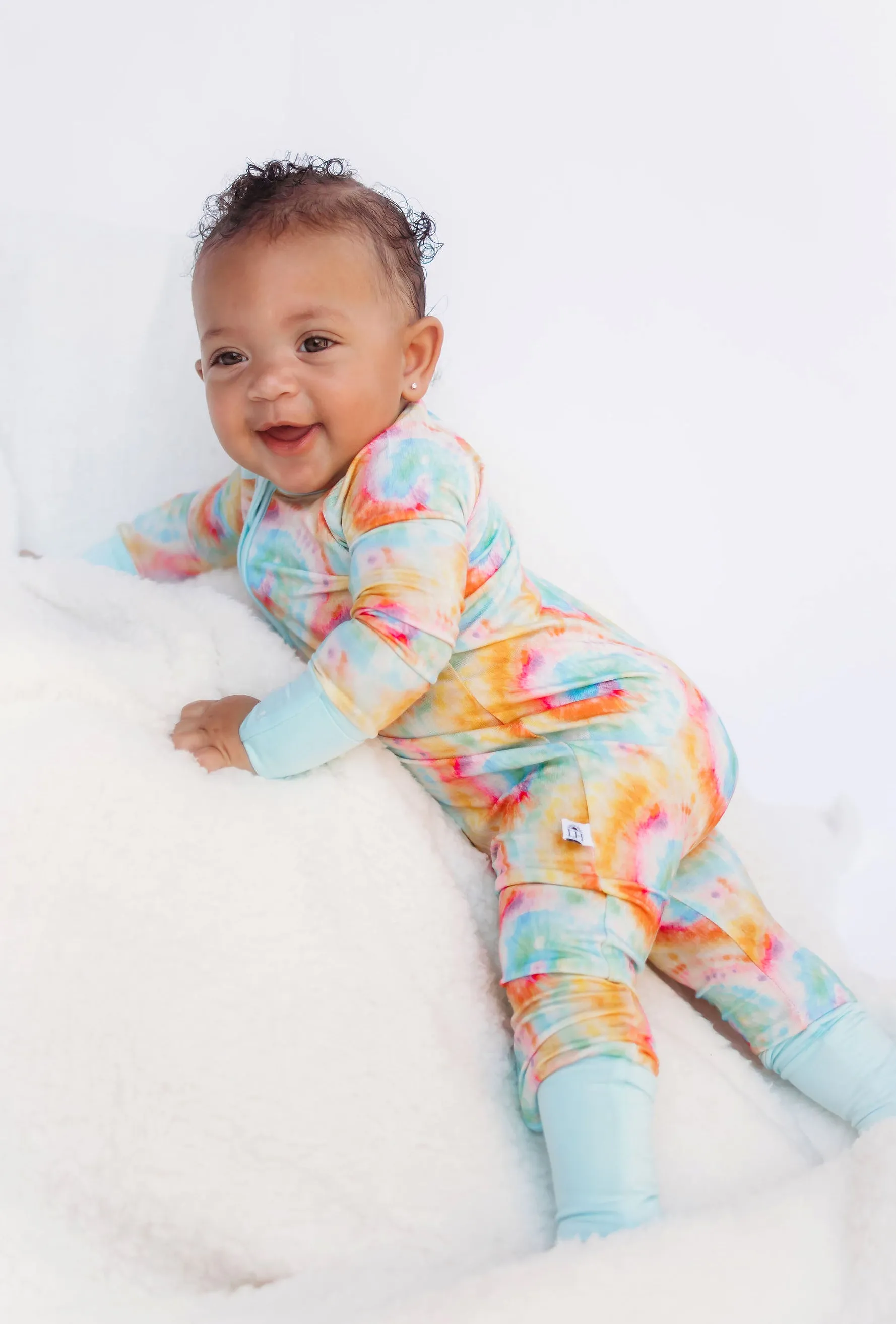 𝐒𝐀𝐋𝐄! 𝟓𝟎% 𝐎𝐅𝐅! Bamboo Baby Pajamas - Double Zipper - Longies - Tie-Dye