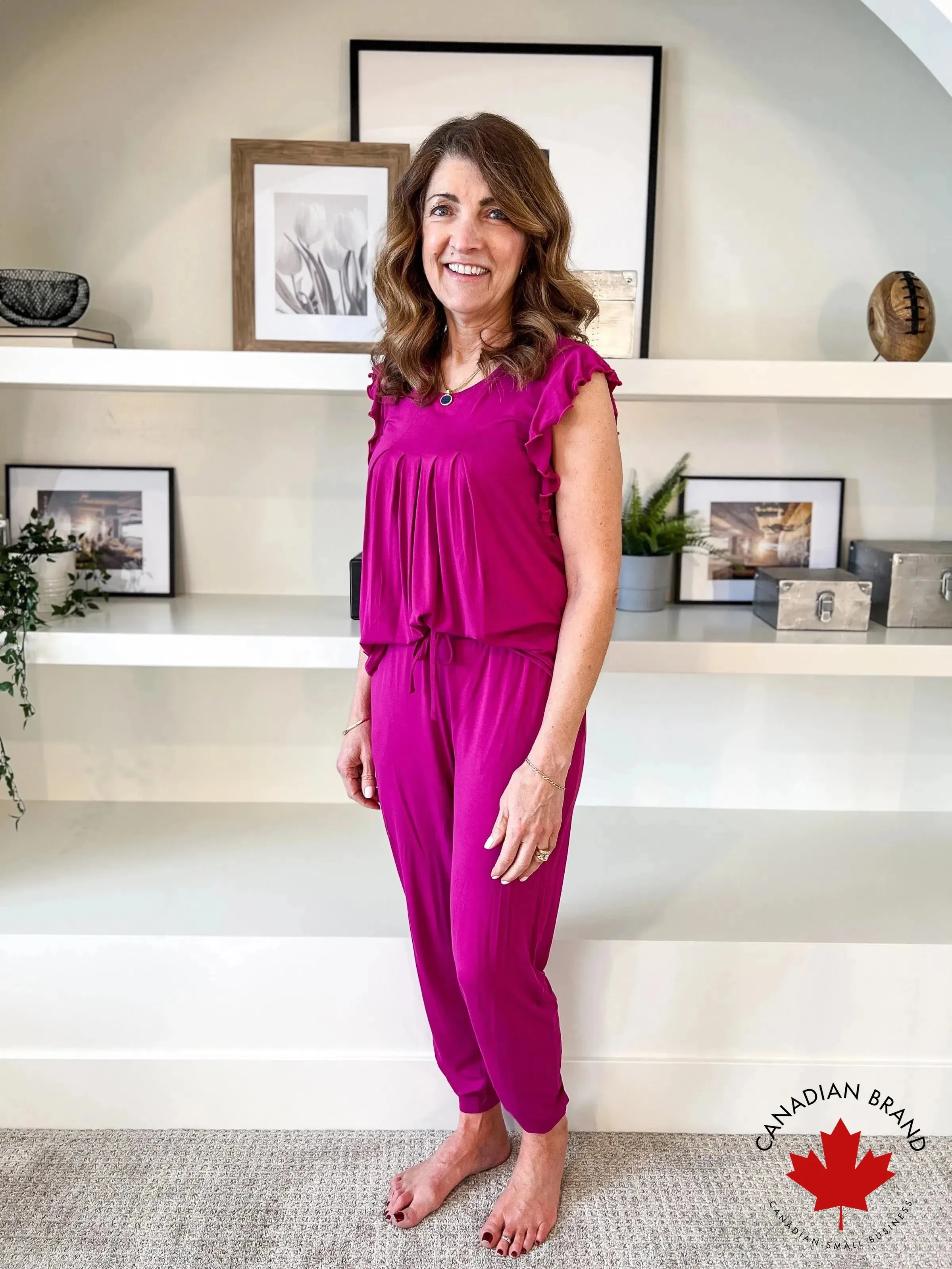 🍓 PJ Flutter Jogger Set Bamboo | Wildberry 🍓