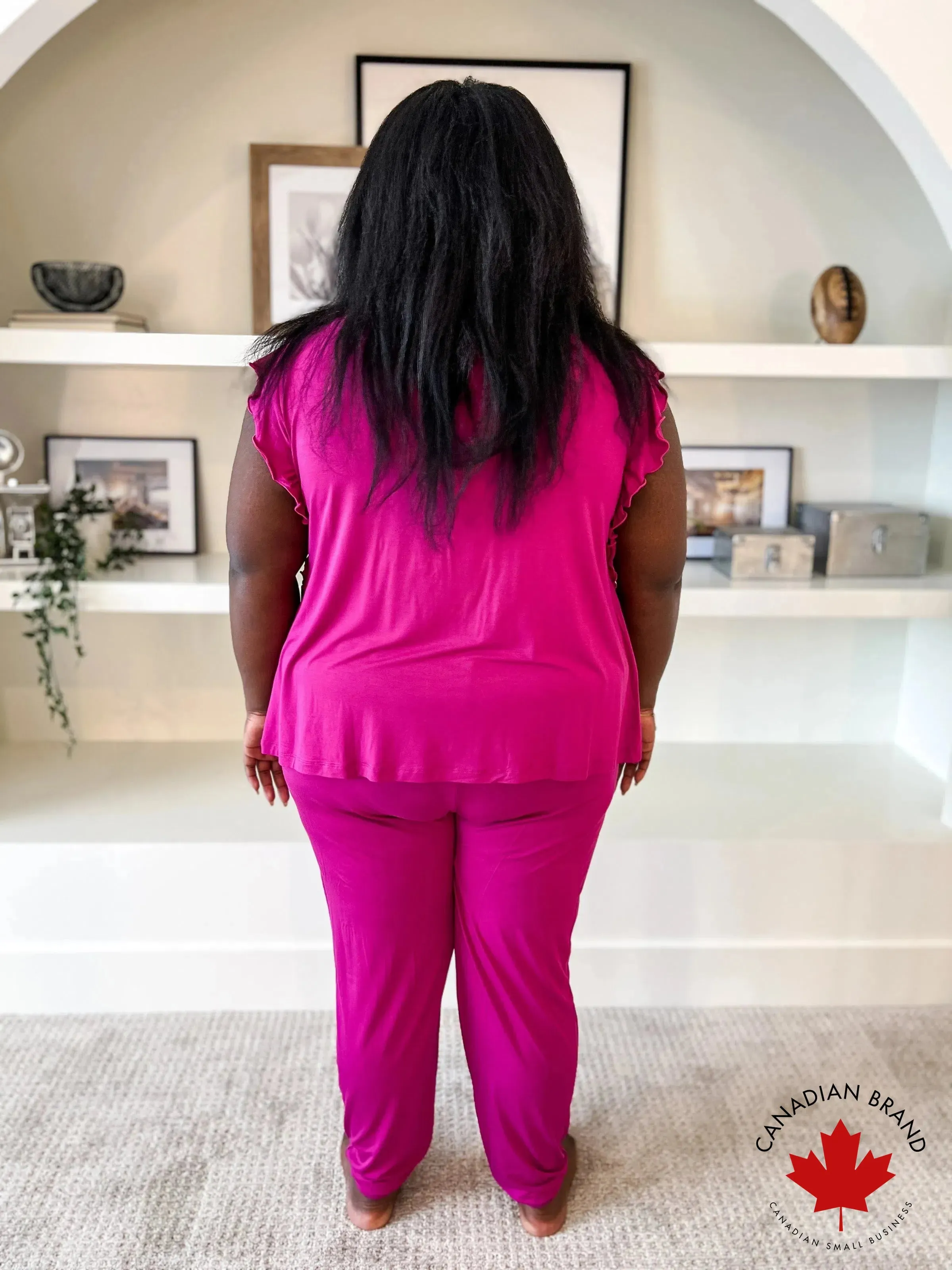 🍓 PJ Flutter Jogger Set Bamboo | Wildberry 🍓