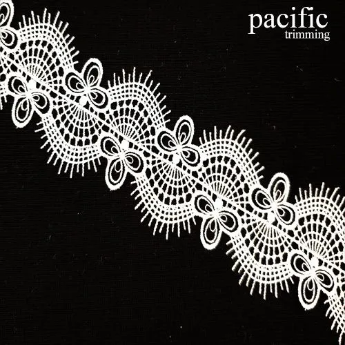 1 3/4" White Polyester Lace Trim: LA029197