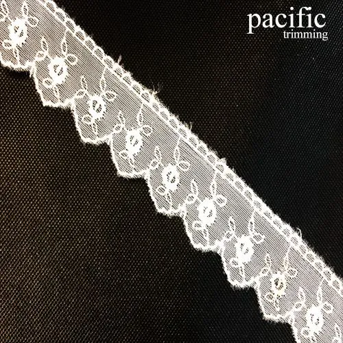 1 5/8" White Polyester Lace Trim: LA100592
