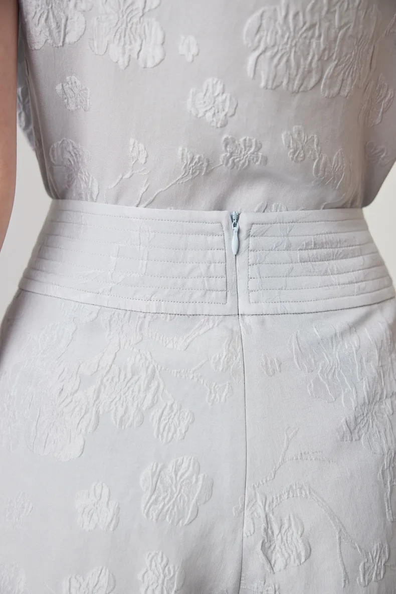 100% Mulberry Silk Embroidered Shorts