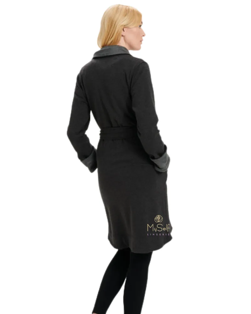 1095613 Black Bear Heather Blanche II Fleece Wrap Robe
