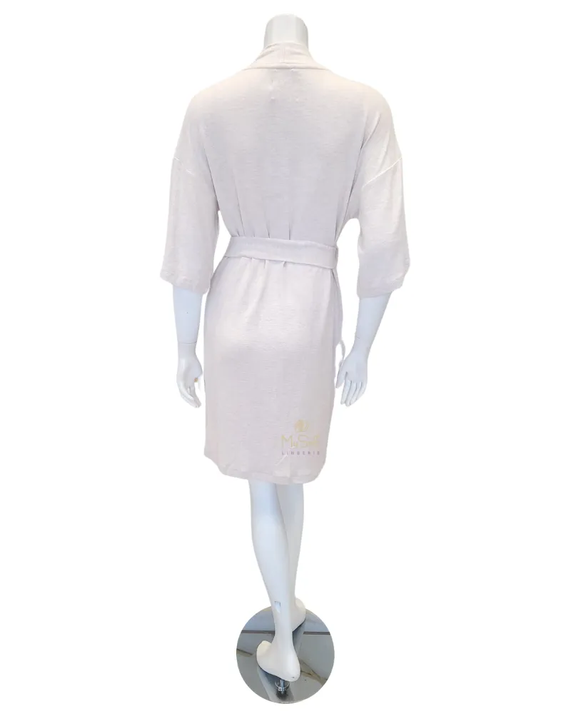1125199 Oatmeal Heather Peached Knit Monrose Wrap Robe
