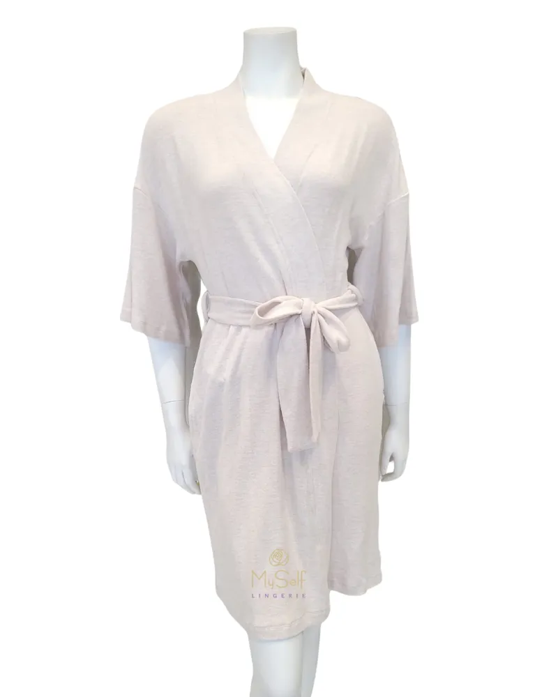 1125199 Oatmeal Heather Peached Knit Monrose Wrap Robe