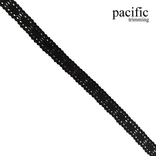 1/2" Black Cotton Lace Trim : LA190710