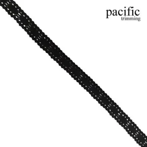 1/2" Black Cotton Lace Trim : LA190710