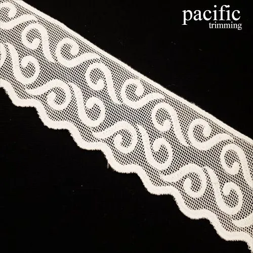 2 1/4" White Polyester Lace Trim : LA45034B