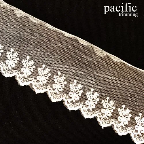 2 1/8" White Polyester Lace Trim: LA00B654