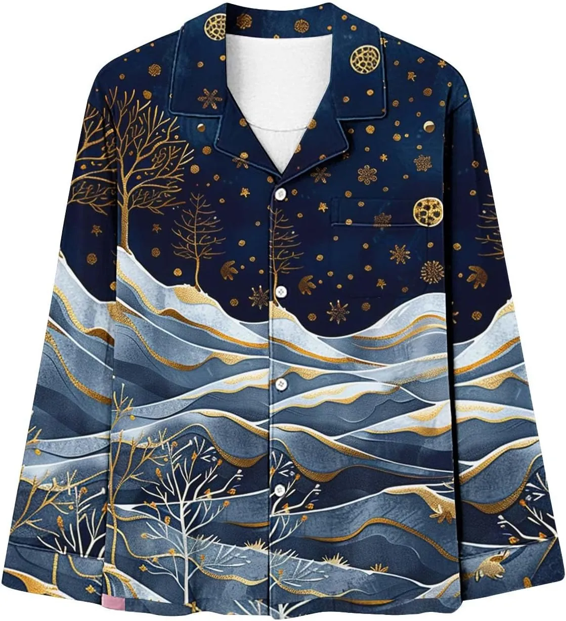 2 Piece Printed Lounge Sets for Women Long Sleeve Button Down Tops and Long Pants Soft Comfy Pajamas Set Outfits