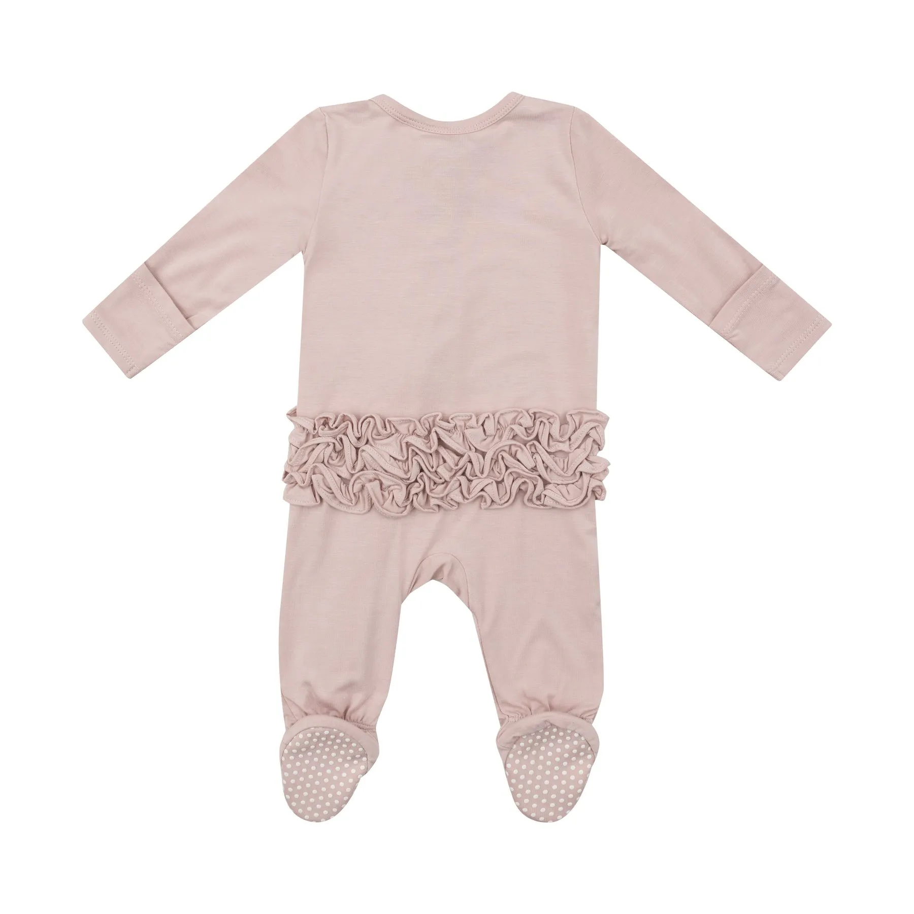 2 Way Zipper Ruffle Back Footie - Sepia Rose by Angel Dear