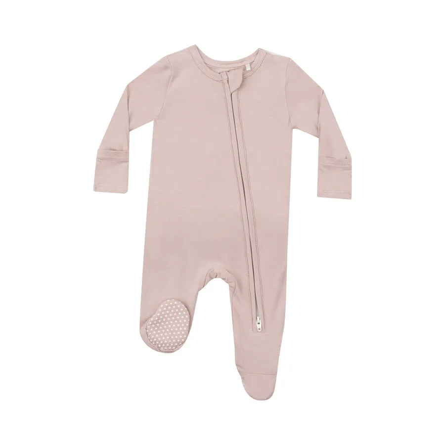 2 Way Zipper Ruffle Back Footie - Sepia Rose by Angel Dear