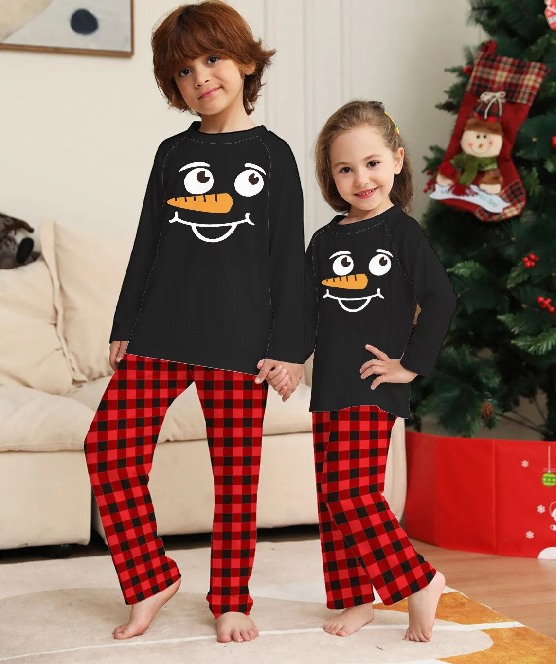 2023 Christmas Father Mother Kids Family Matching Pajamas Outfits Tops Pants Plaid Mommy Daughter Dad Son Xmas Pyjamas Clothes