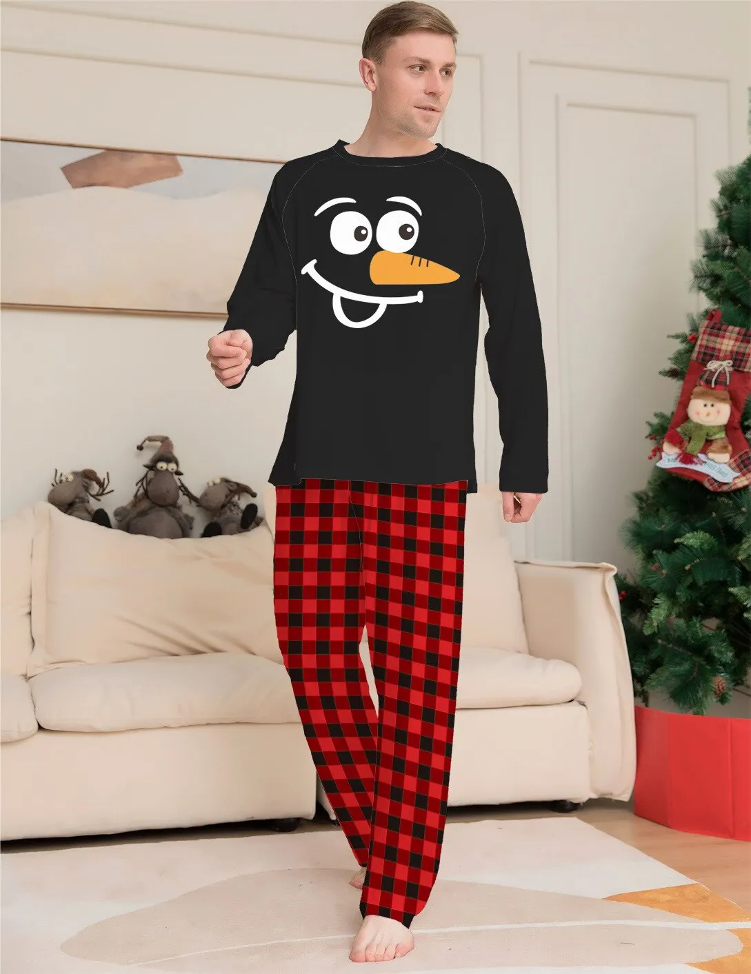 2023 Christmas Father Mother Kids Family Matching Pajamas Outfits Tops Pants Plaid Mommy Daughter Dad Son Xmas Pyjamas Clothes