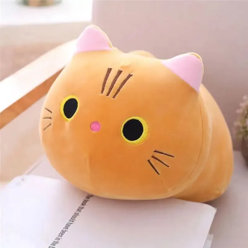 25CM Lovely Cartoon Cat Dolls Stuffed Soft Animal Kitten Plush Pillow Toys Kawaii White Black Cat Gift for Boys Girls