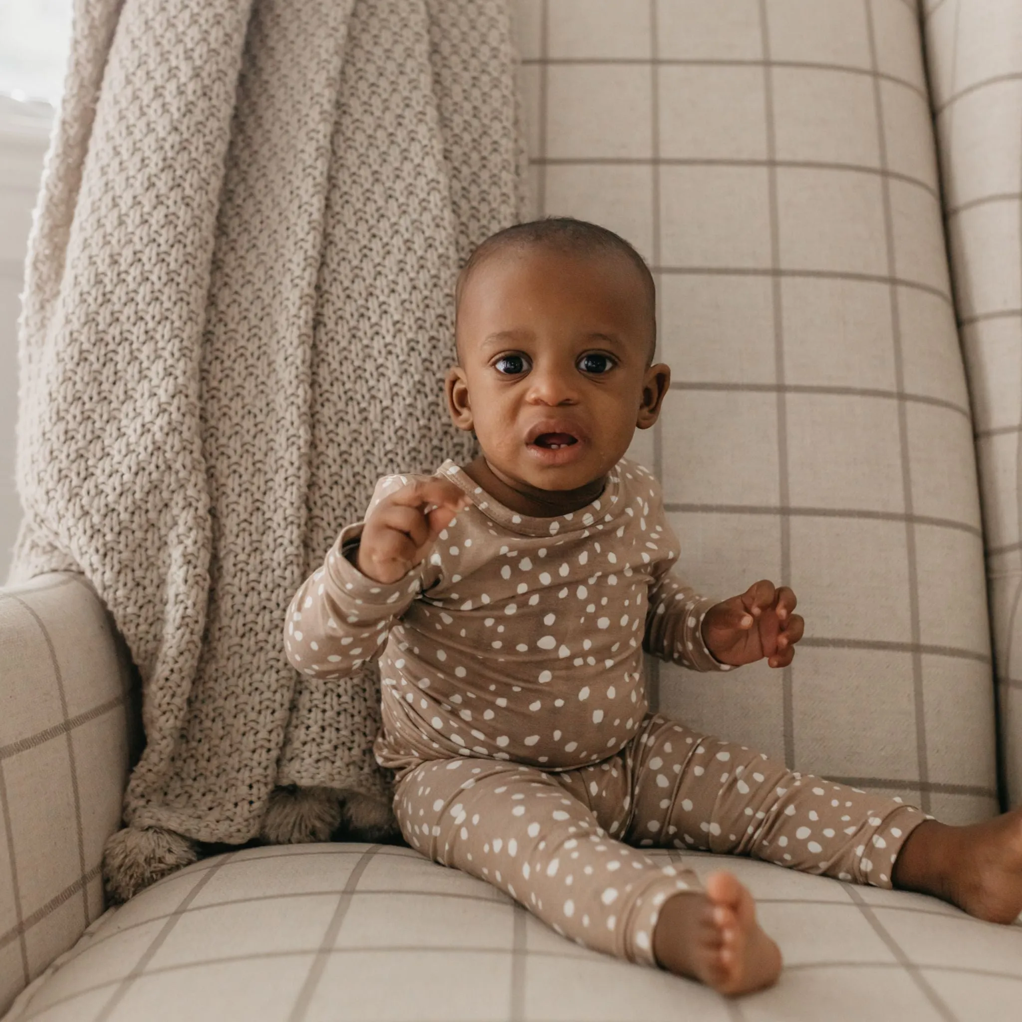 2pc Long Sleeve Pajama Set - Fawn