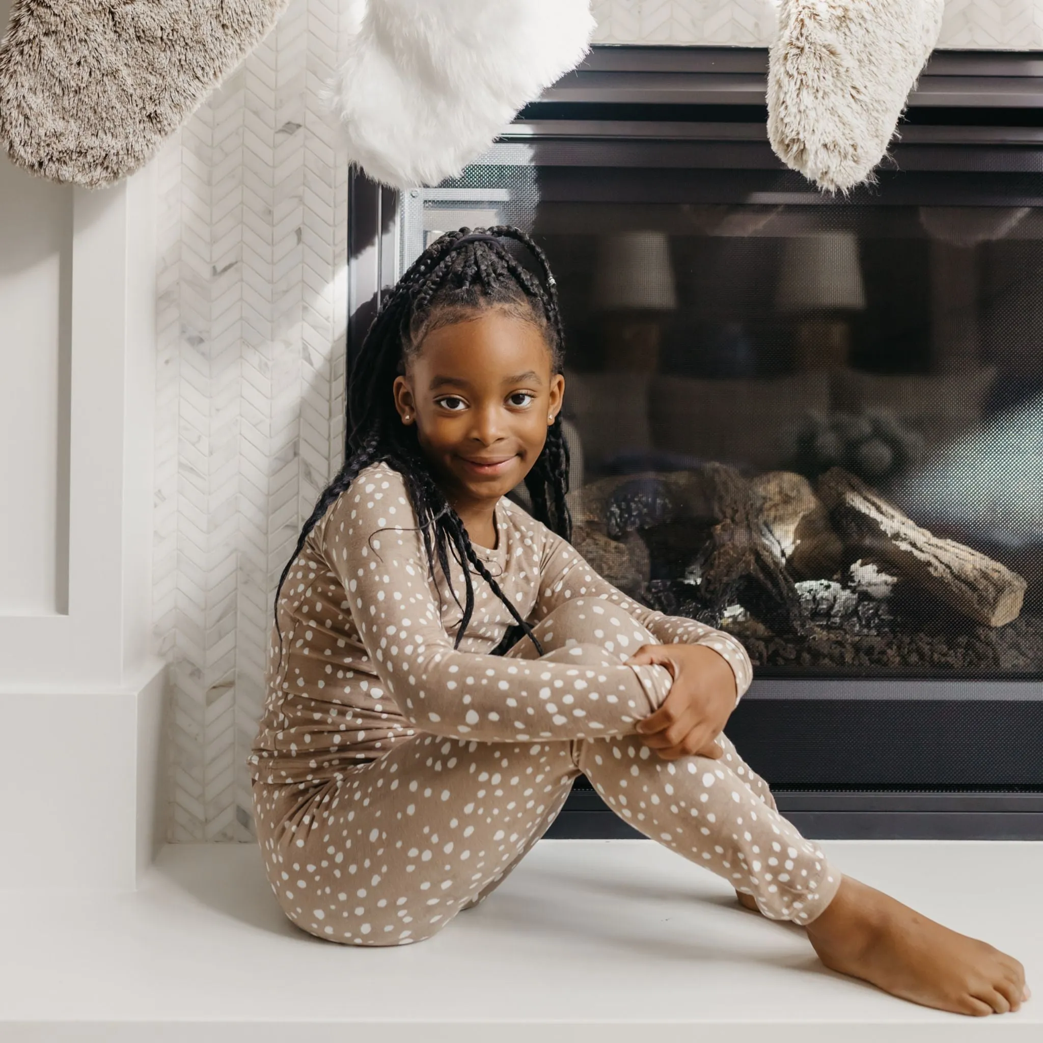 2pc Long Sleeve Pajama Set - Fawn