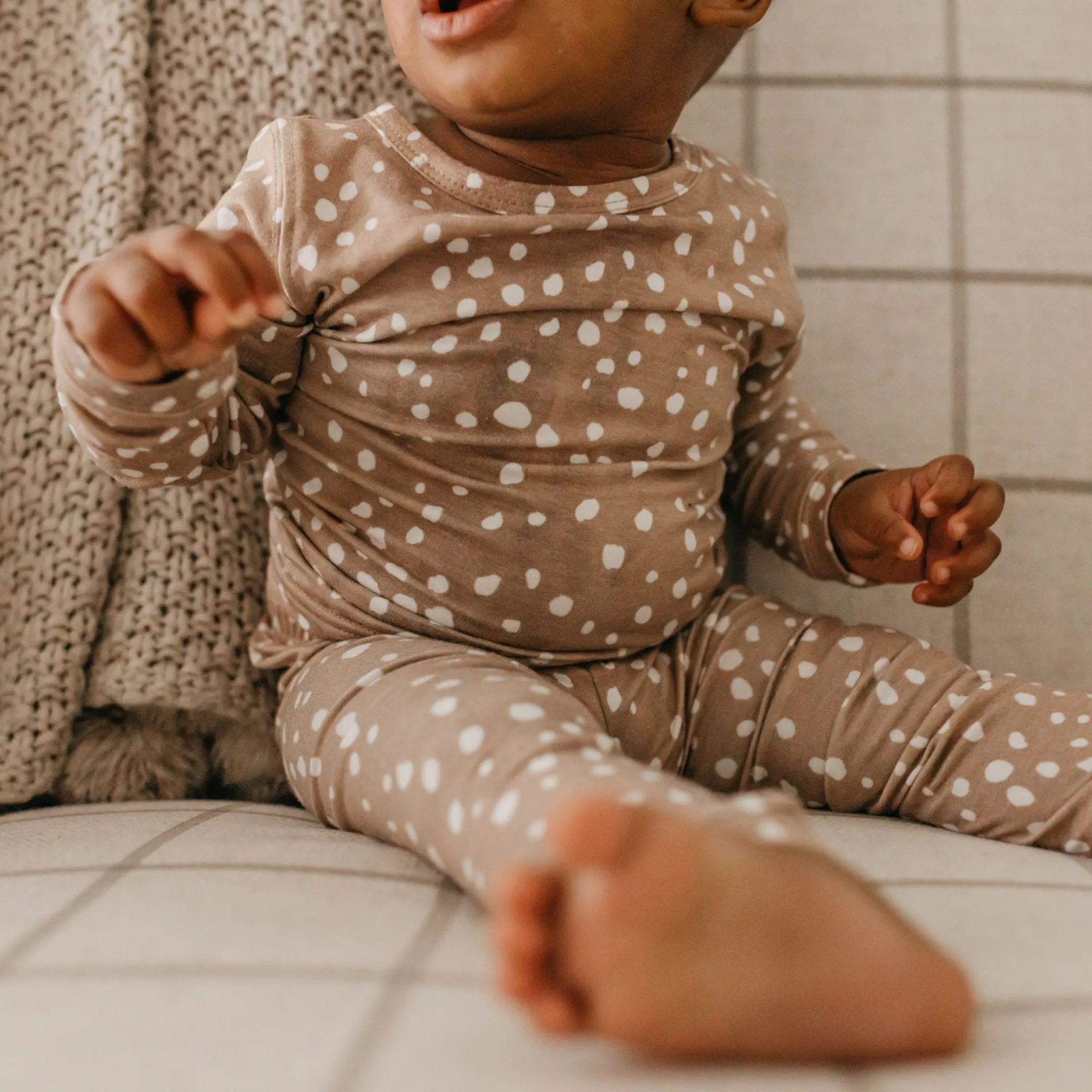 2pc Long Sleeve Pajama Set - Fawn