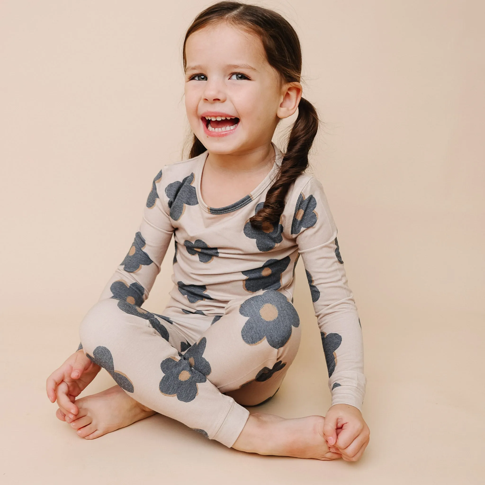 2pc Long Sleeve Pajama Set - Gemma In Tan