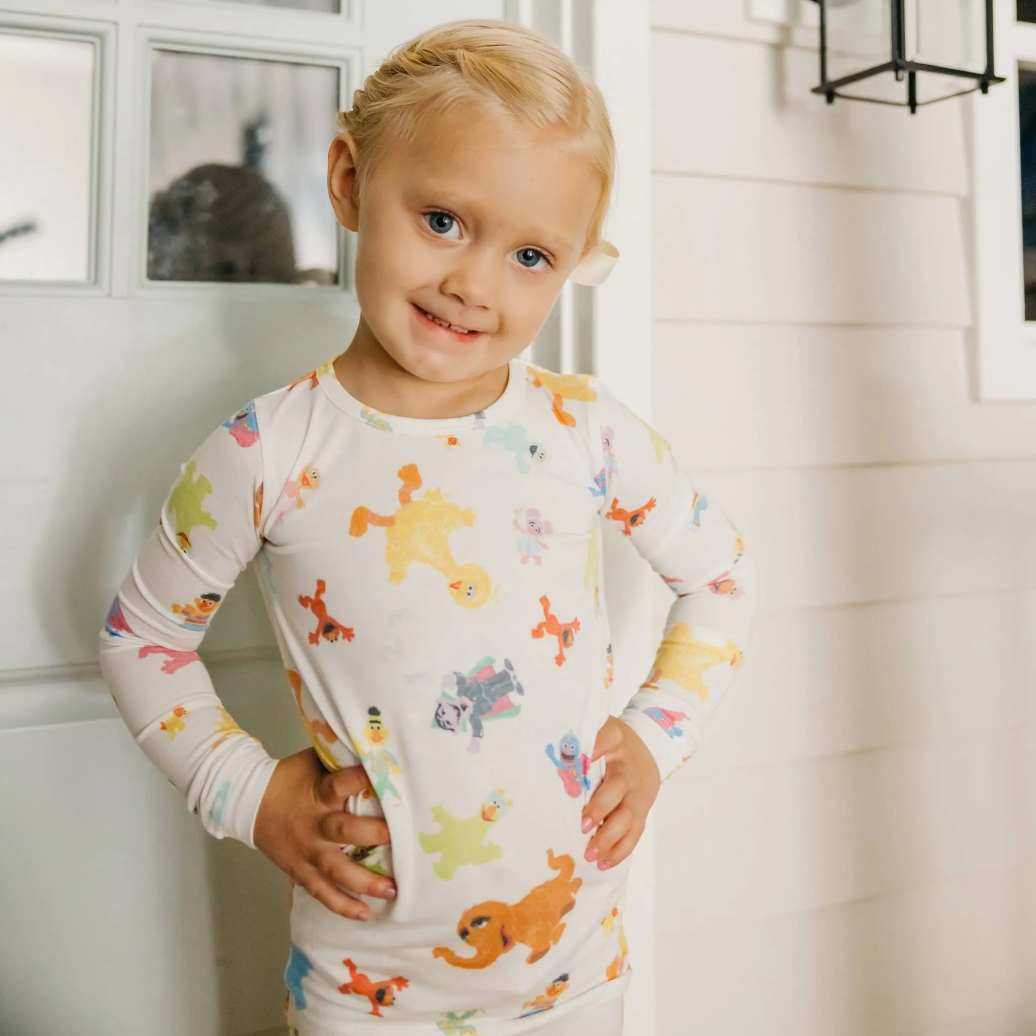 2pc Long Sleeve Pajama Set - Sesame Friends