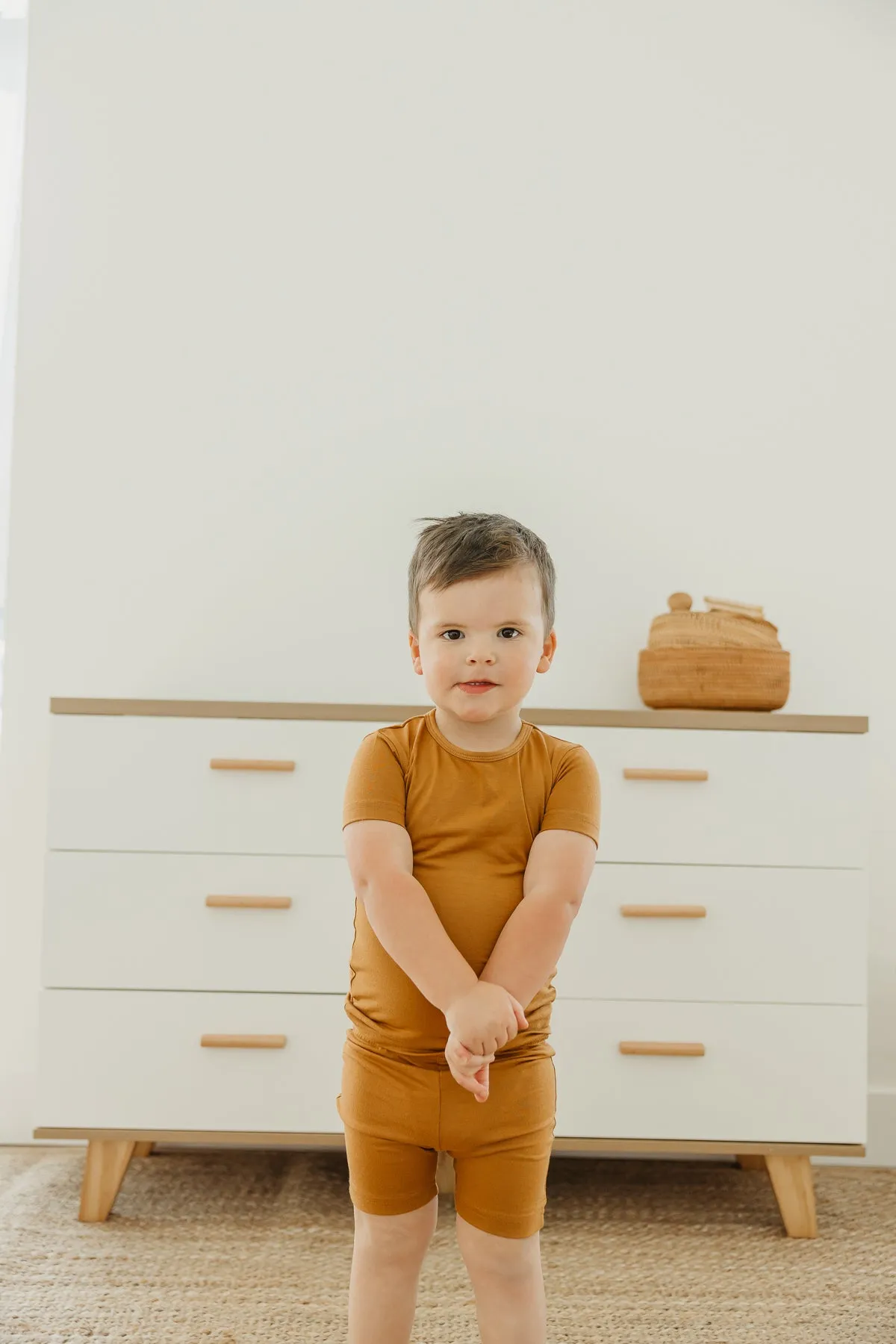 2pc Short Sleeve Pajama Set - Camel
