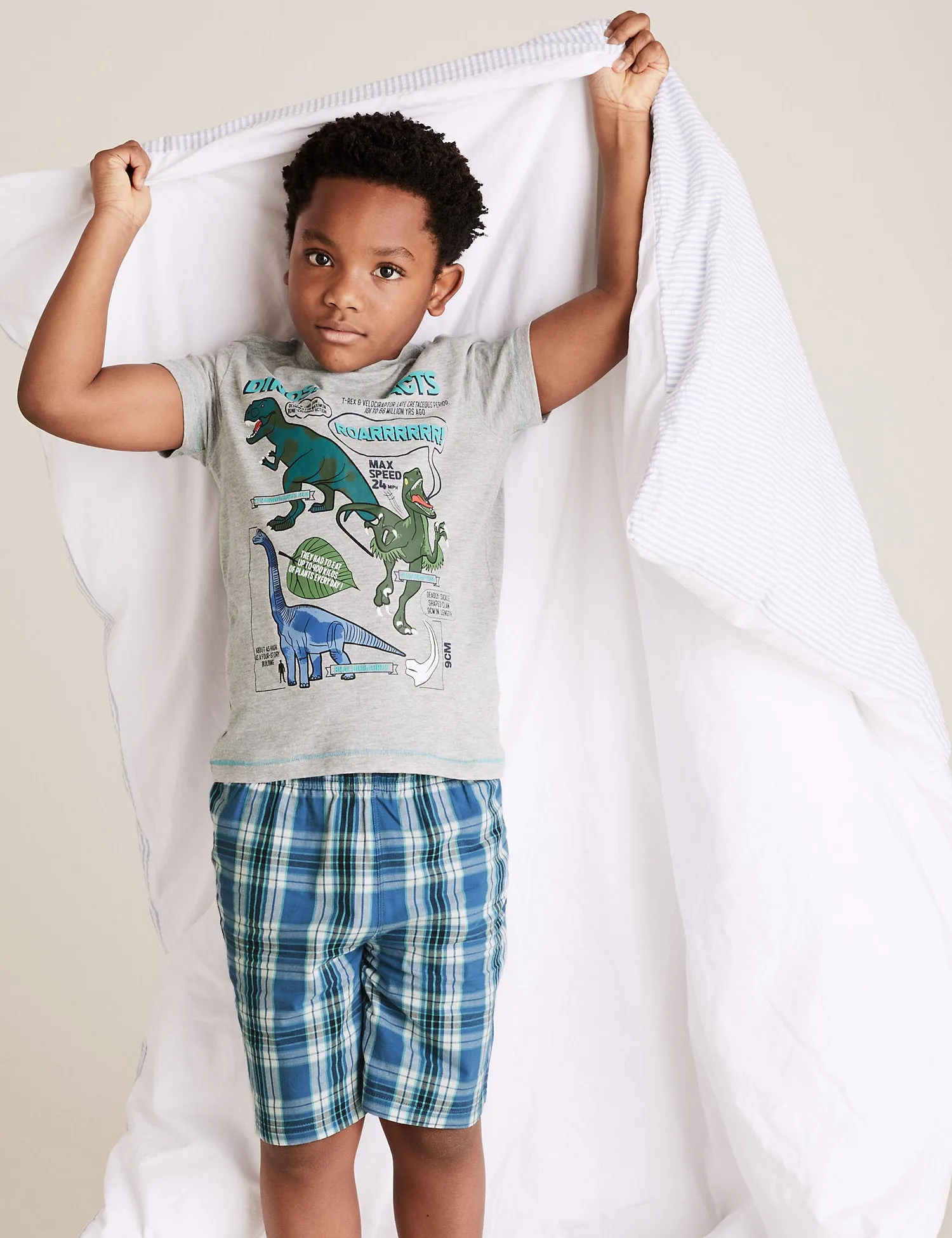 2pk Cotton Dinosaur Short Pyjama Sets