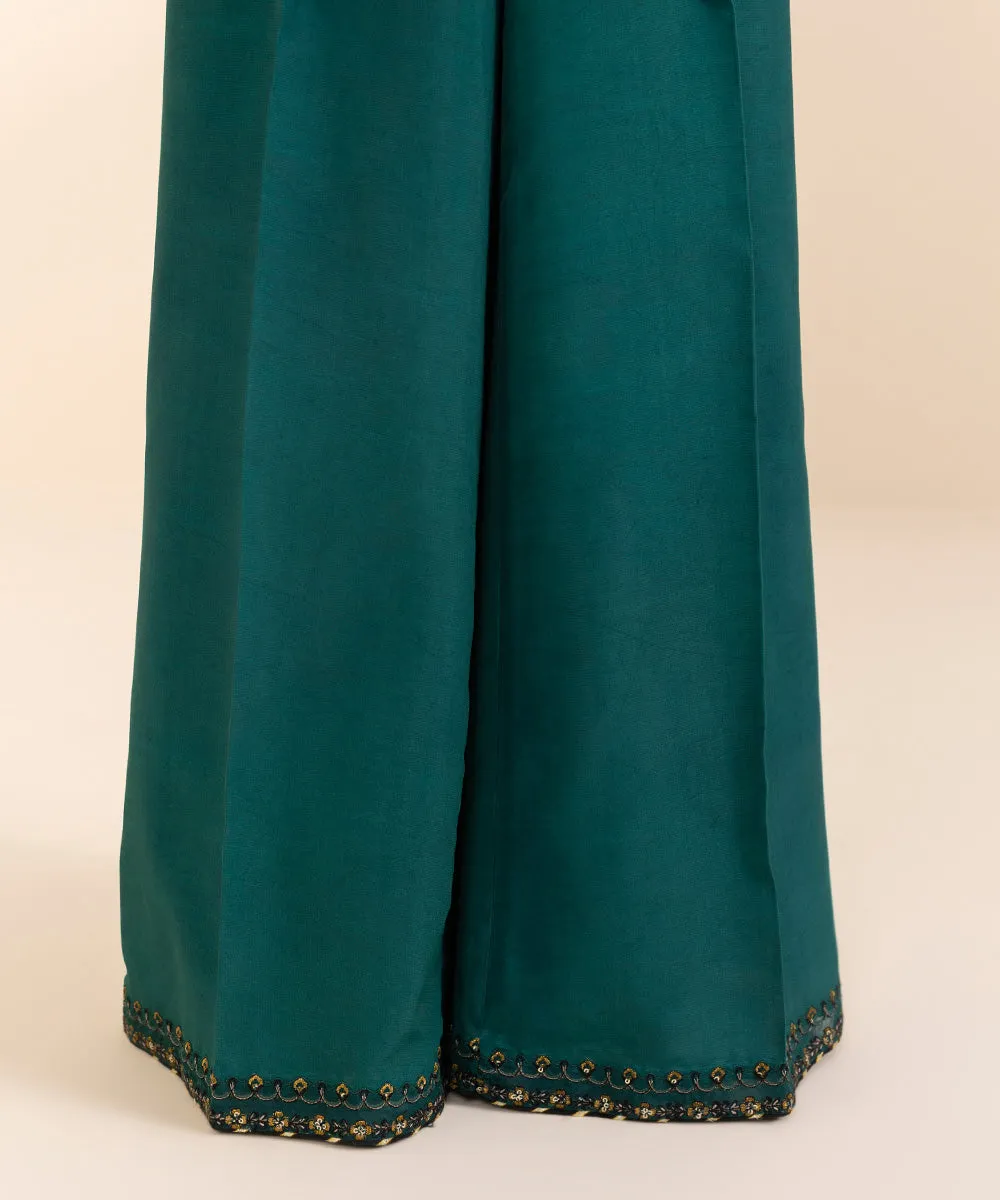 3 Piece - Embroidered Cotton Net Suit
