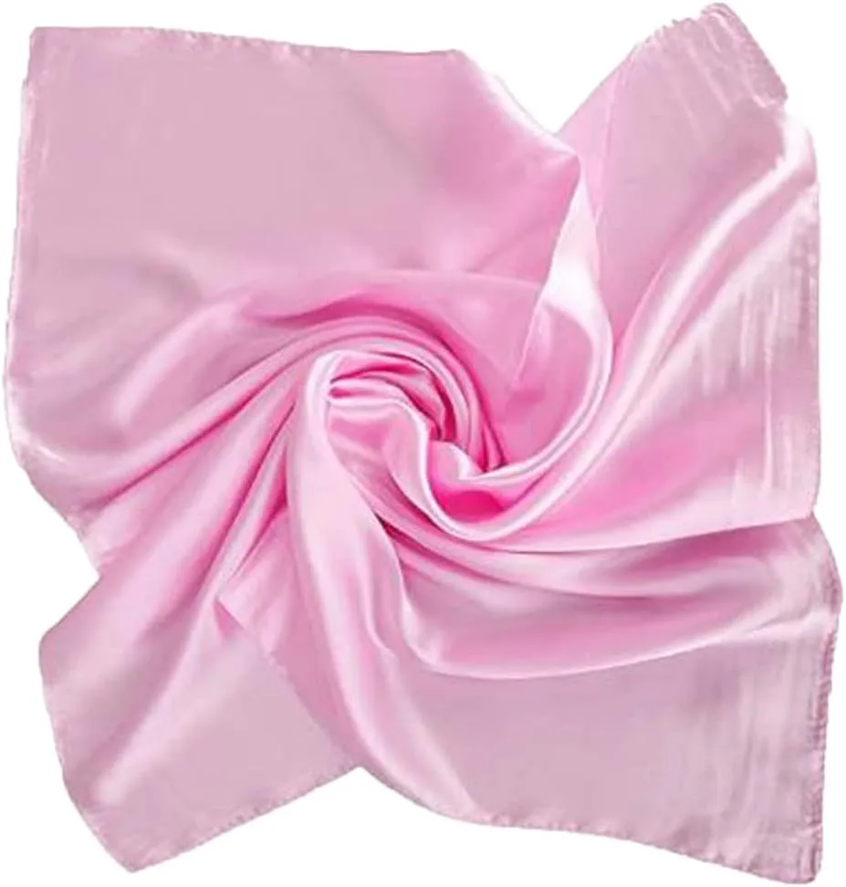 35 Inches Silk Head Scarf for Women Men Vintage Bandanas Satin Hair Lightweight Silk Wrap Neck Square Scarves