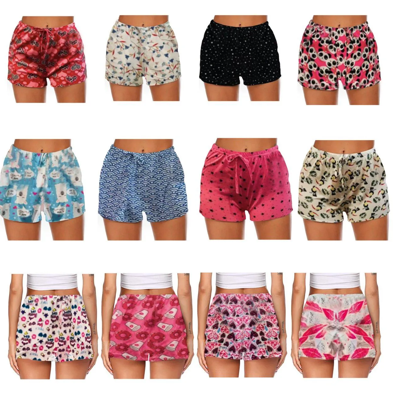 4-Pack: Mystery Deal Women's Comfy Lounge Bottom Pajama Shorts with Drawstring