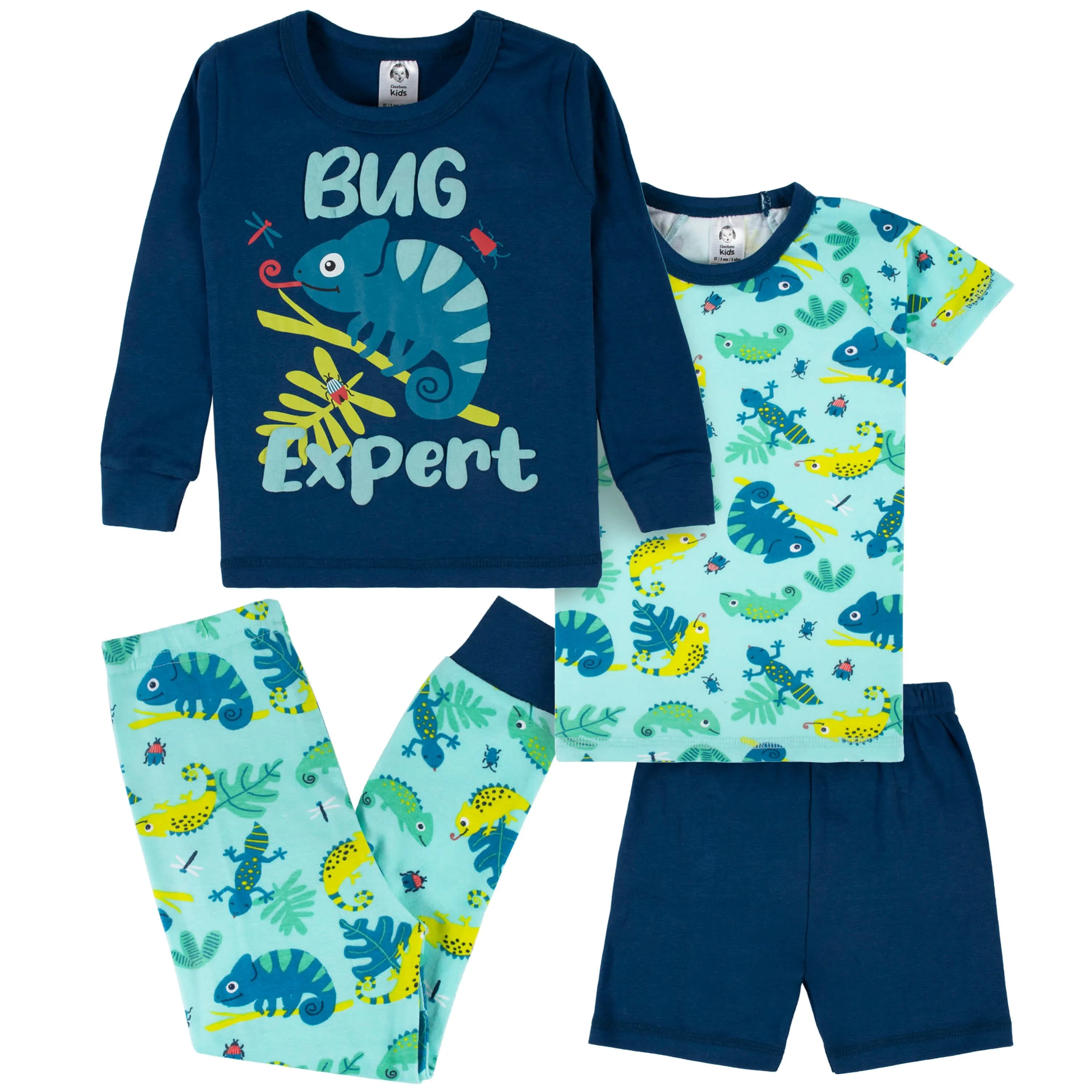 4-Piece Infant & Toddler Boys Bug Expert Snug Fit Cotton Pajamas