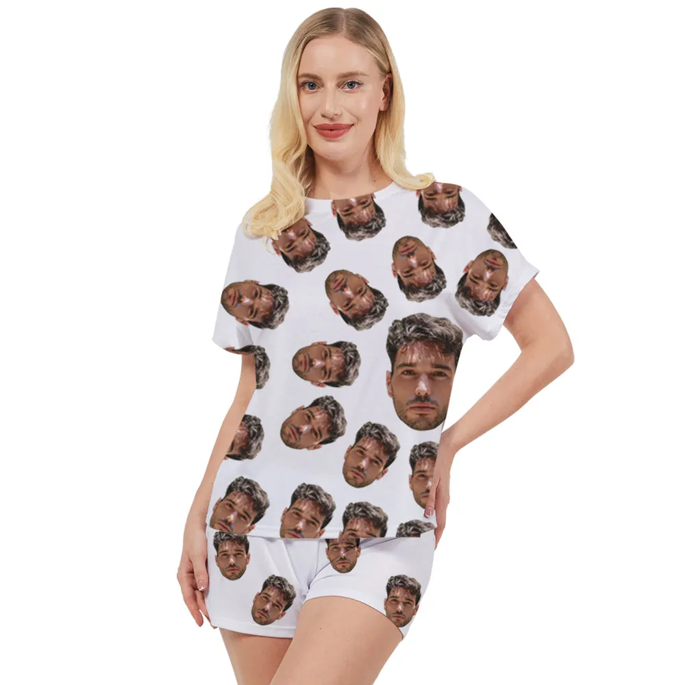 4FunGift® Custom Face Women's Black Pajama Set