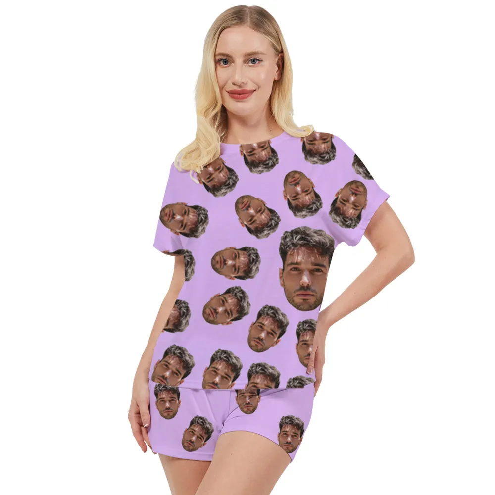4FunGift® Custom Face Women's Black Pajama Set