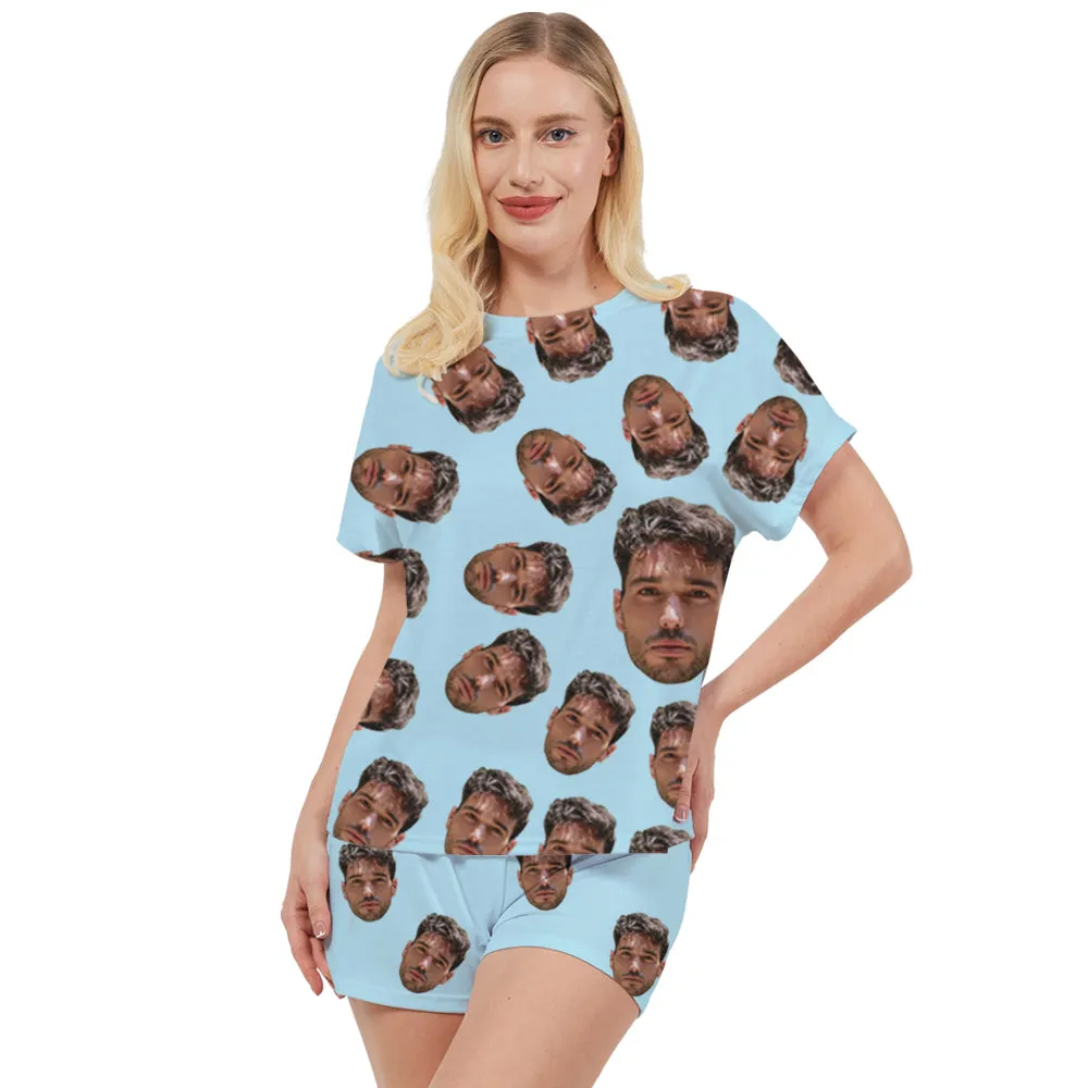 4FunGift® Custom Face Women's Black Pajama Set
