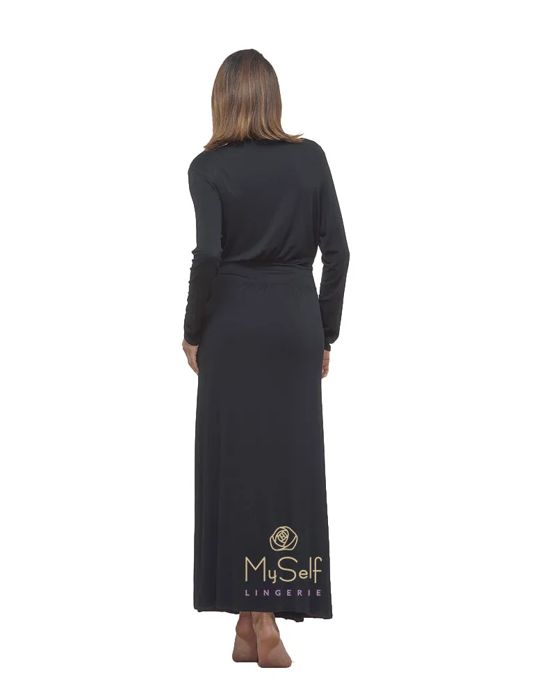621 Black Modal Long Morning Robe