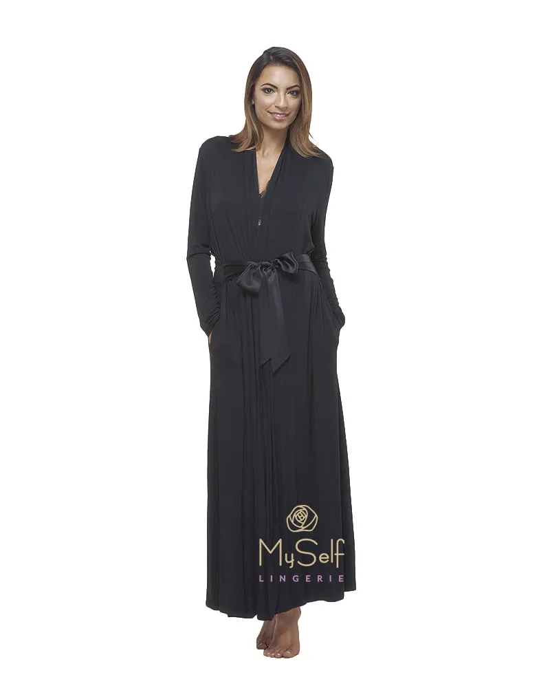 621 Black Modal Long Morning Robe