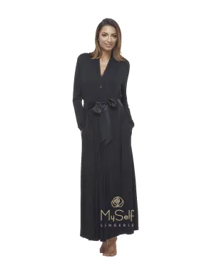 621 Black Modal Long Morning Robe