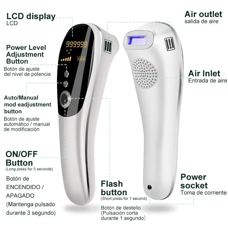 999999 Flash IPL Permanent Hair removal, Epilator Laser Hair Removal Machine