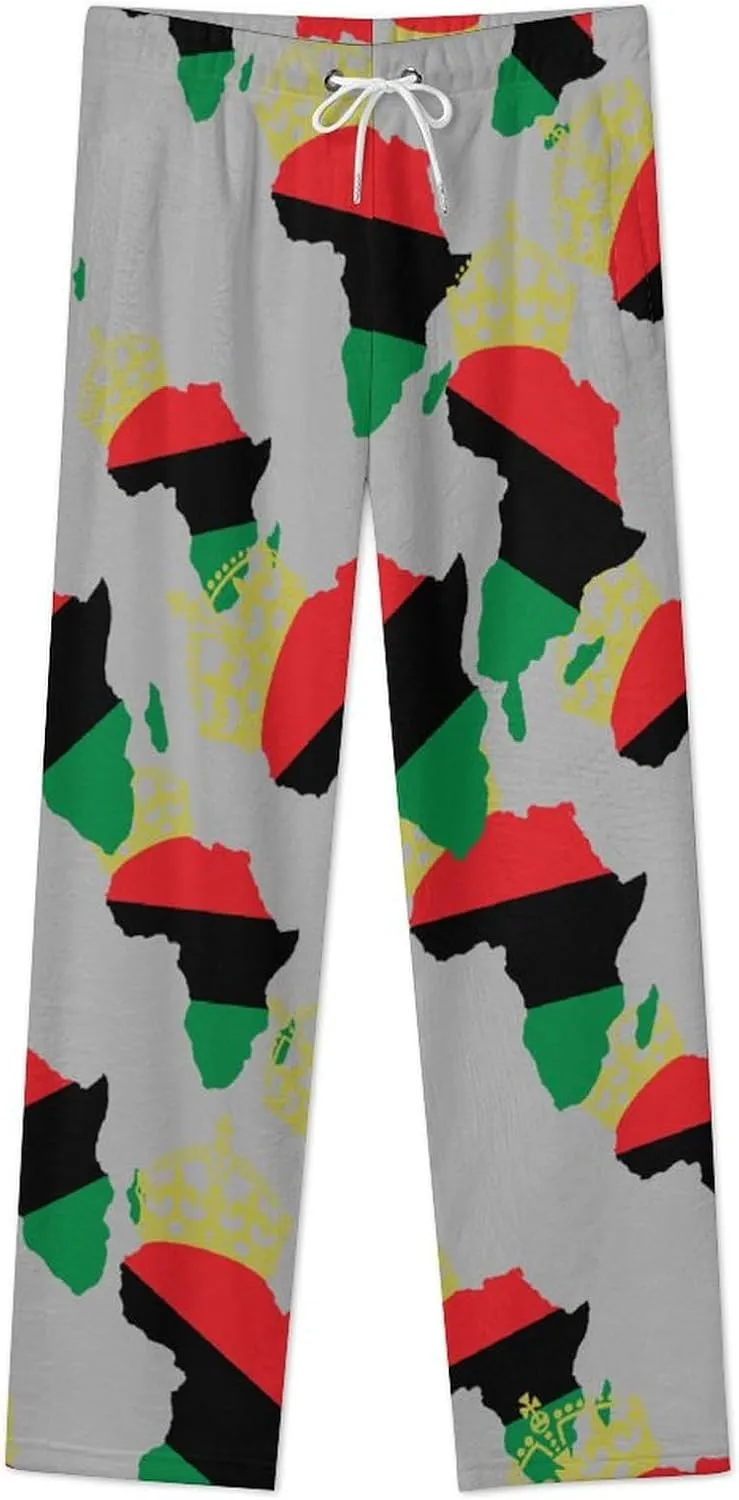 African American Pride Women's Flannel Pajama Pants Fleece Lounge Sleep Bottoms PJ
