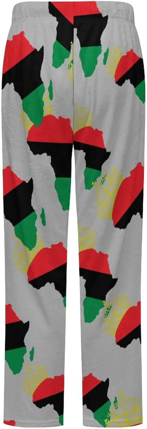 African American Pride Women's Flannel Pajama Pants Fleece Lounge Sleep Bottoms PJ