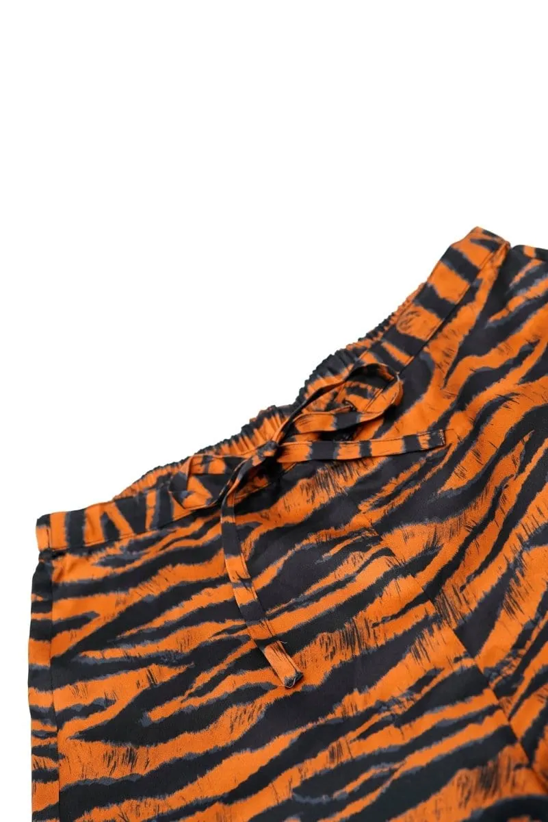 Agent Provocateur tiger pajamas short in brown size 6  ASL6118
