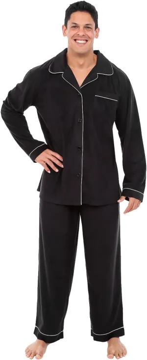 Alexander Del Rossa Men's Fleece Pajamas Set, Mens Warm Pajamas Set for, Mens Fleece PJs