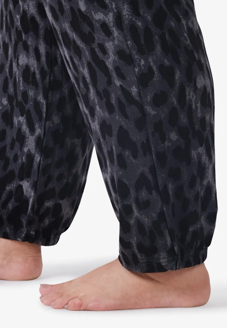 Amabel Soft Printed Lounge Jogger Pants - Grey