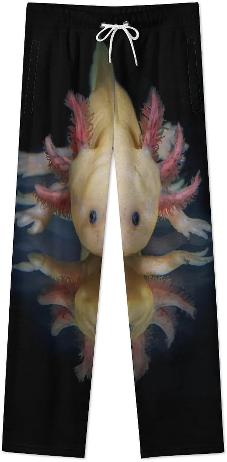 Animal Axolotl Women's Flannel Pajama Pants Fleece Lounge Sleep Bottoms PJ