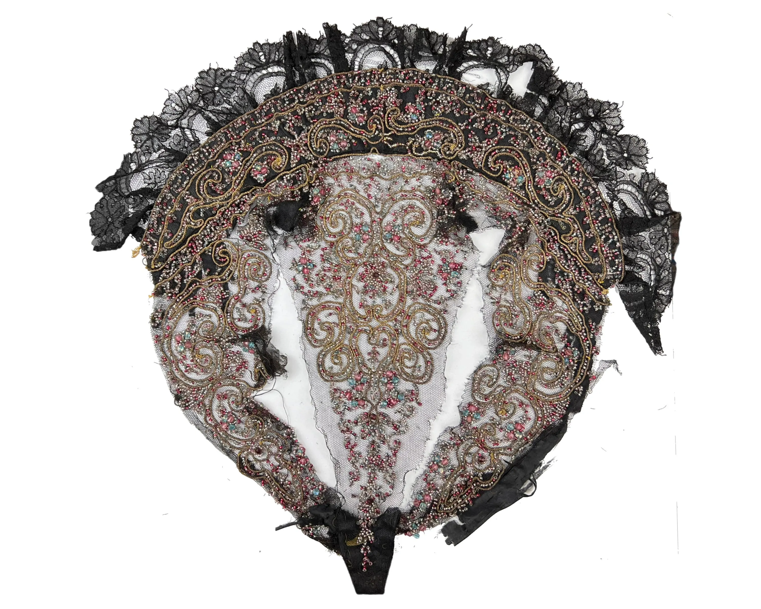 Antique Victorian Beaded Remnant from High Neck Dress