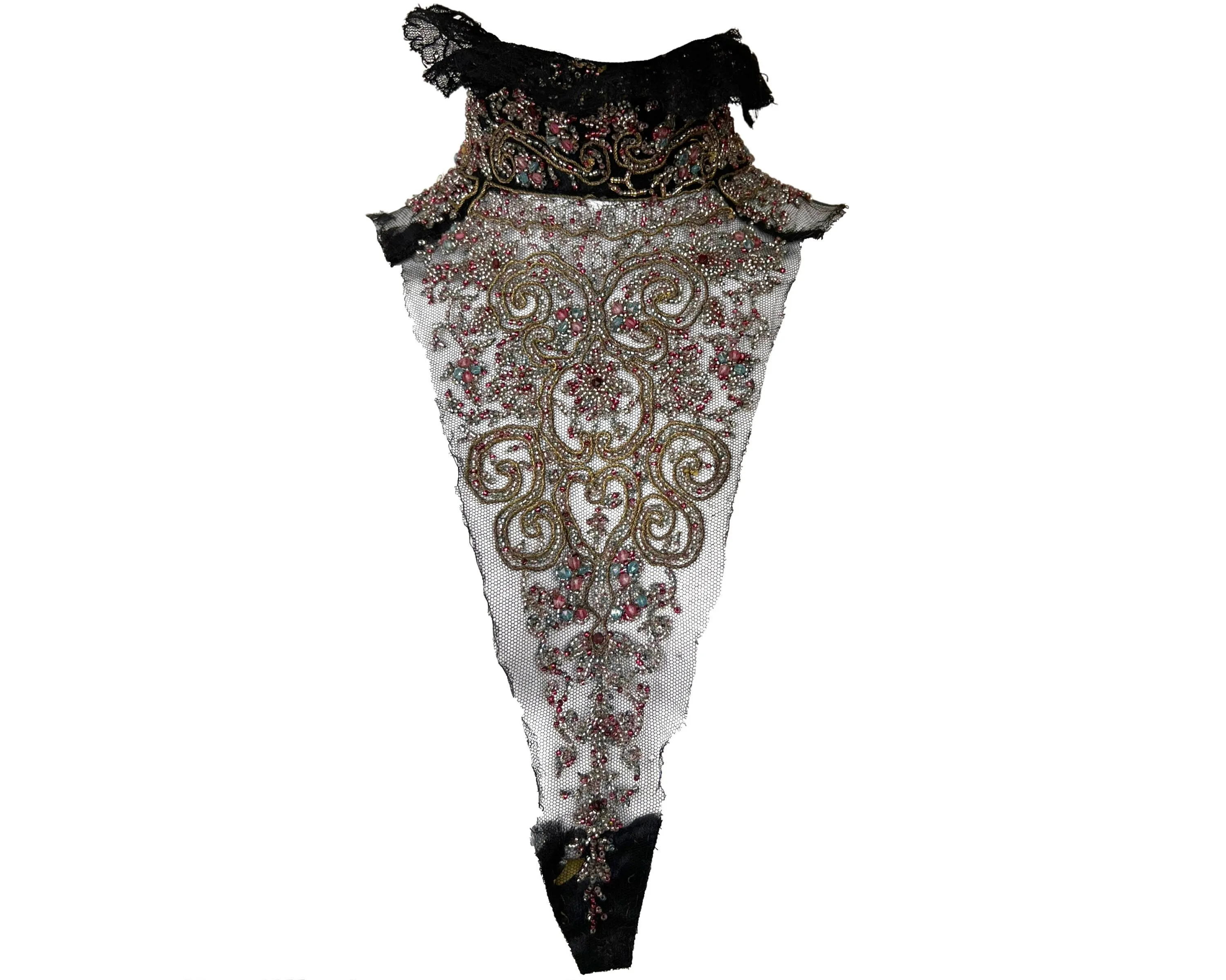 Antique Victorian Beaded Remnant from High Neck Dress