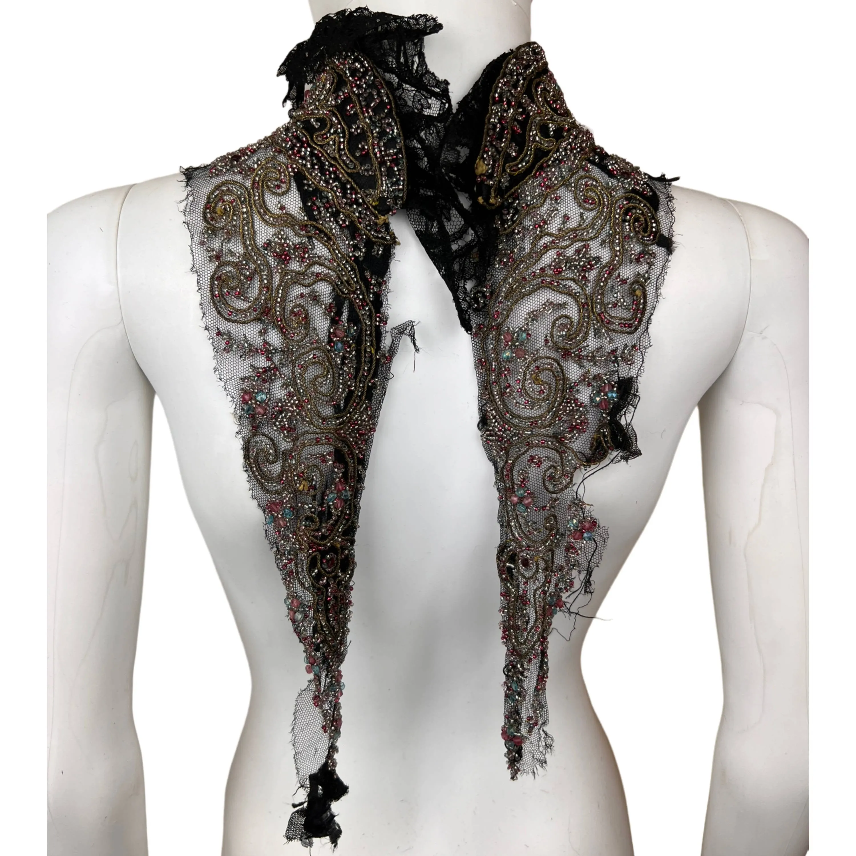 Antique Victorian Beaded Remnant from High Neck Dress