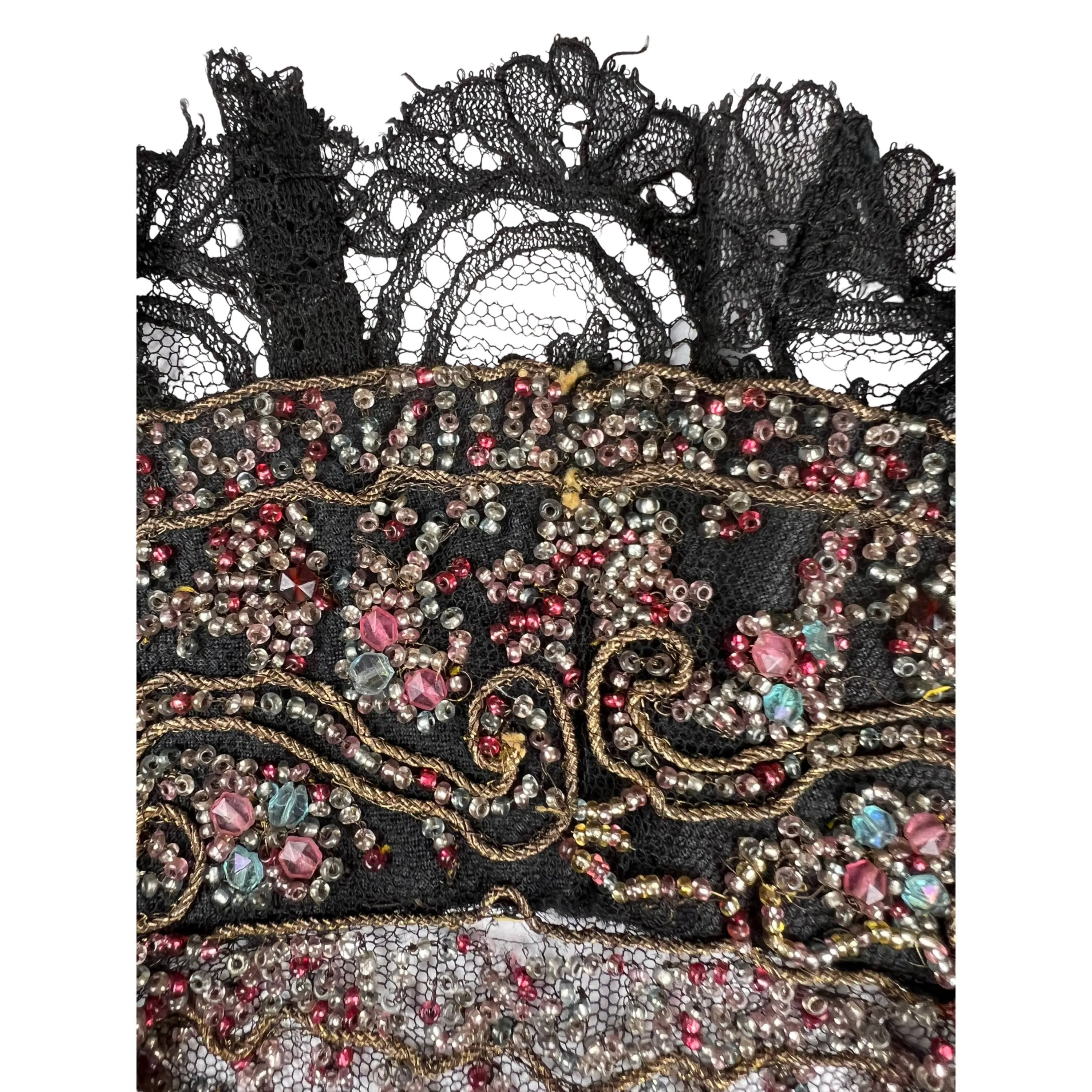 Antique Victorian Beaded Remnant from High Neck Dress