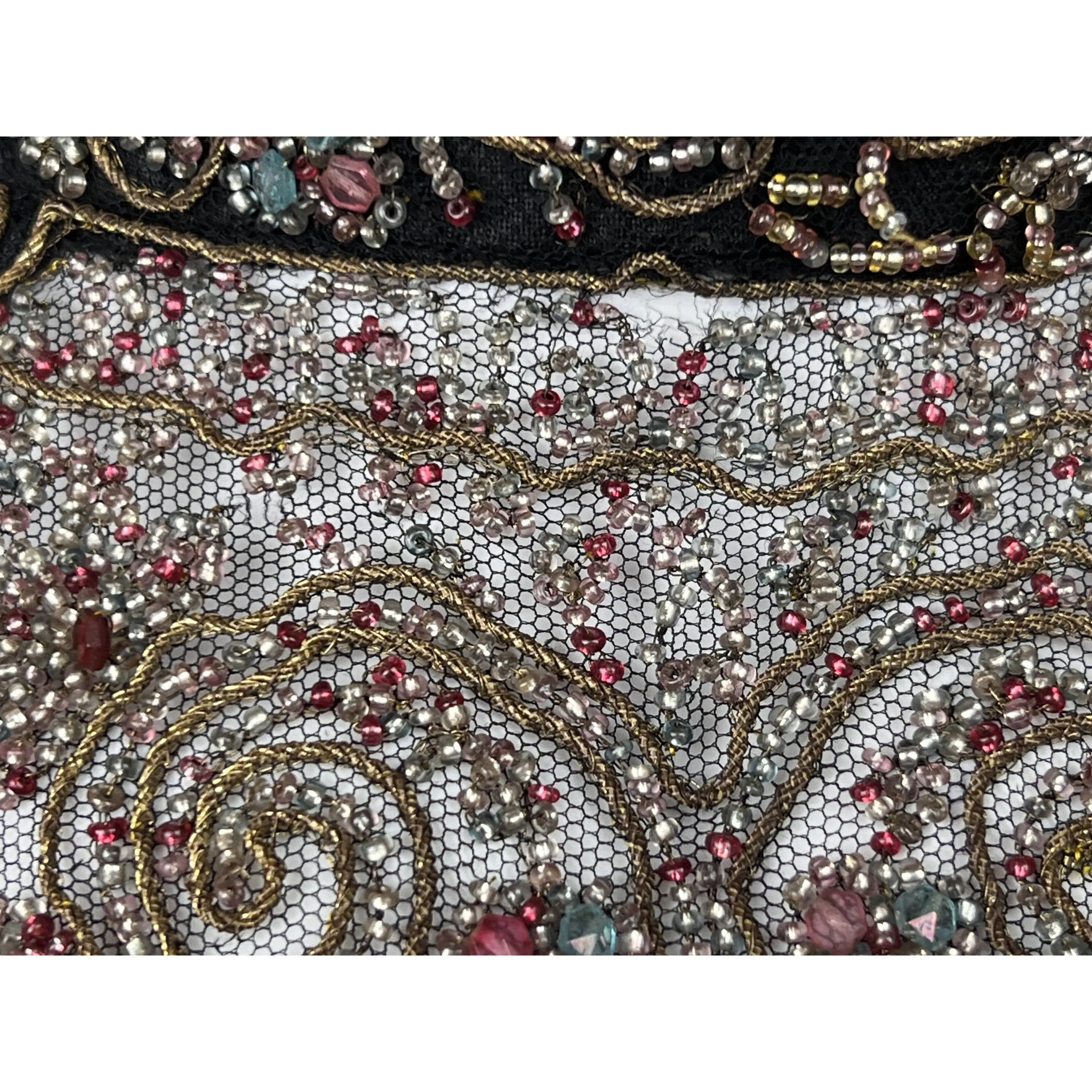Antique Victorian Beaded Remnant from High Neck Dress