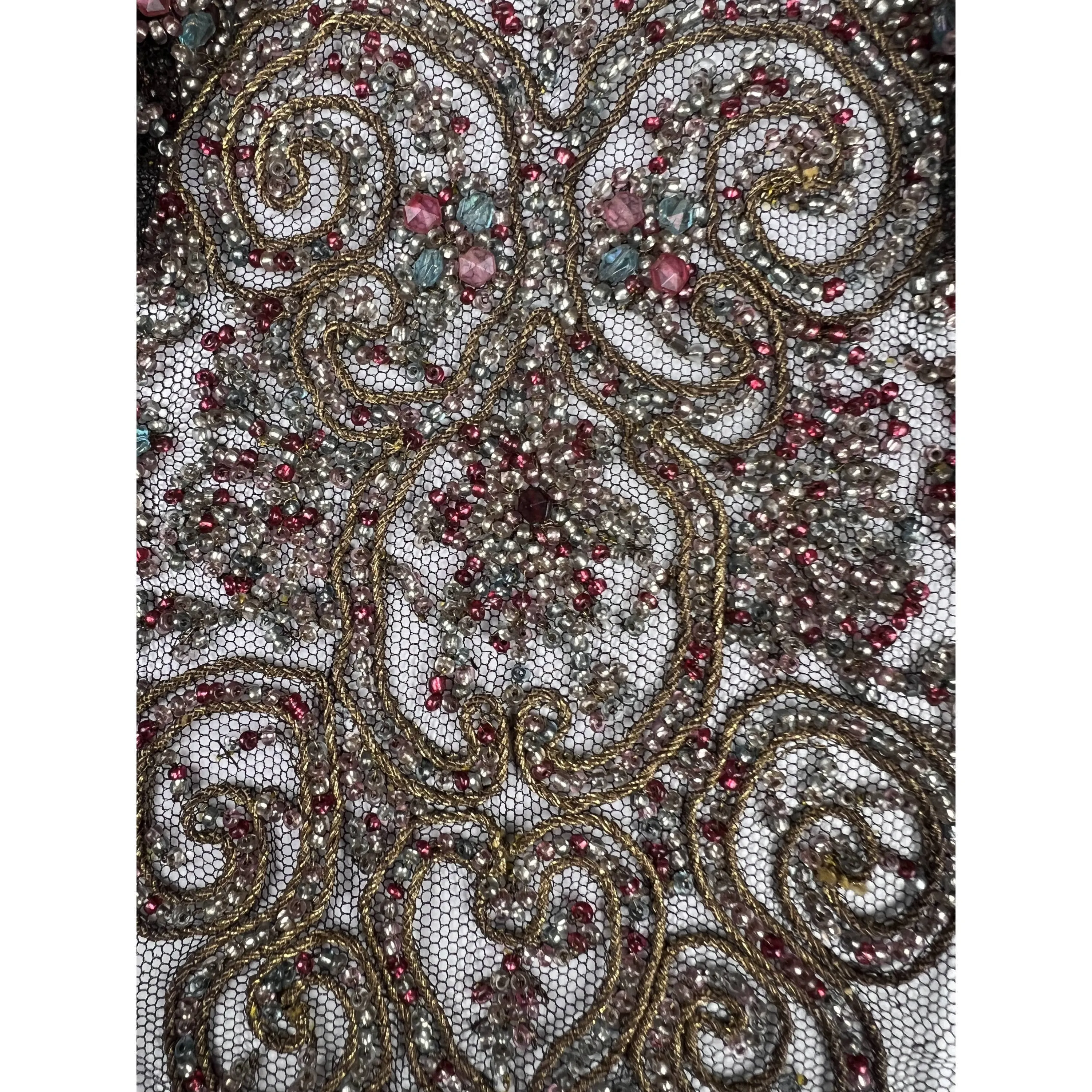 Antique Victorian Beaded Remnant from High Neck Dress