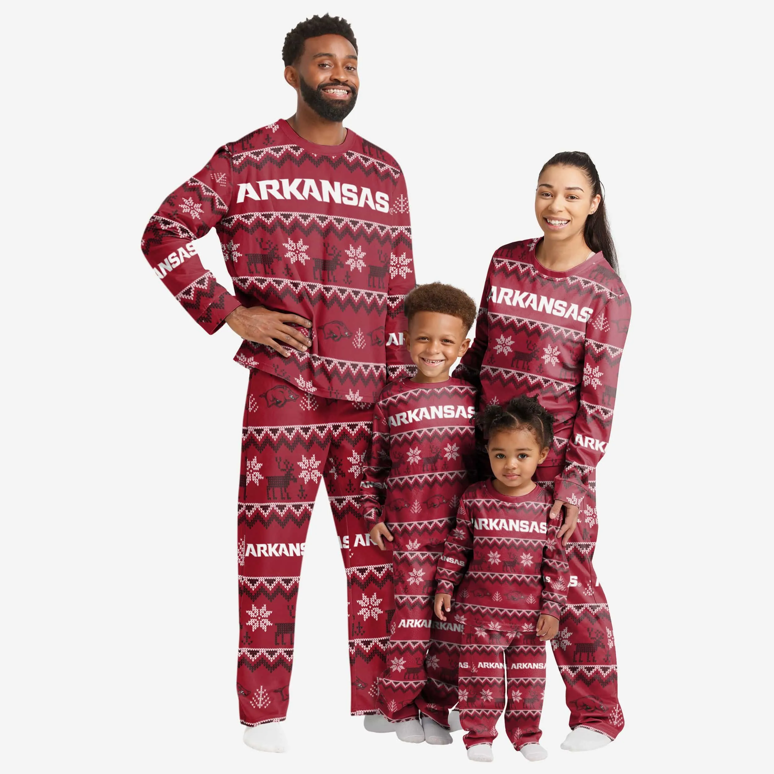 Arkansas Razorbacks Toddler Ugly Pattern Family Holiday Pajamas